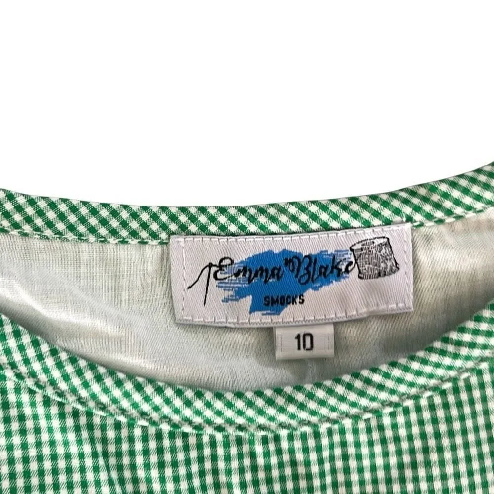 Emma Blake Smocks green gingham dress size 10